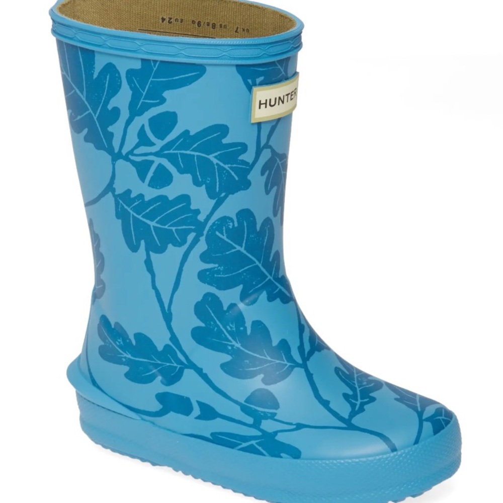 Hunter Girls Blue Rare Boots Size 12